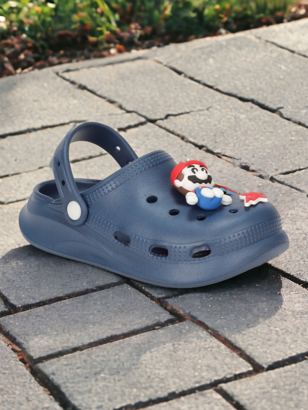 

Lil Lollipop Kids Self Design Rubber Anti-Slip Clogs, Navy blue