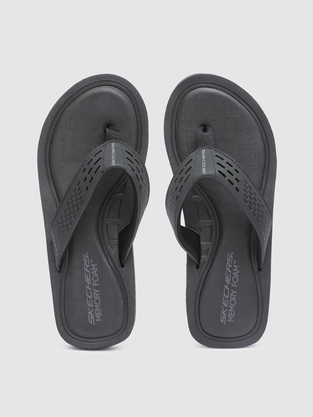 

Skechers Men Rubber Thong Flip-Flops, Black