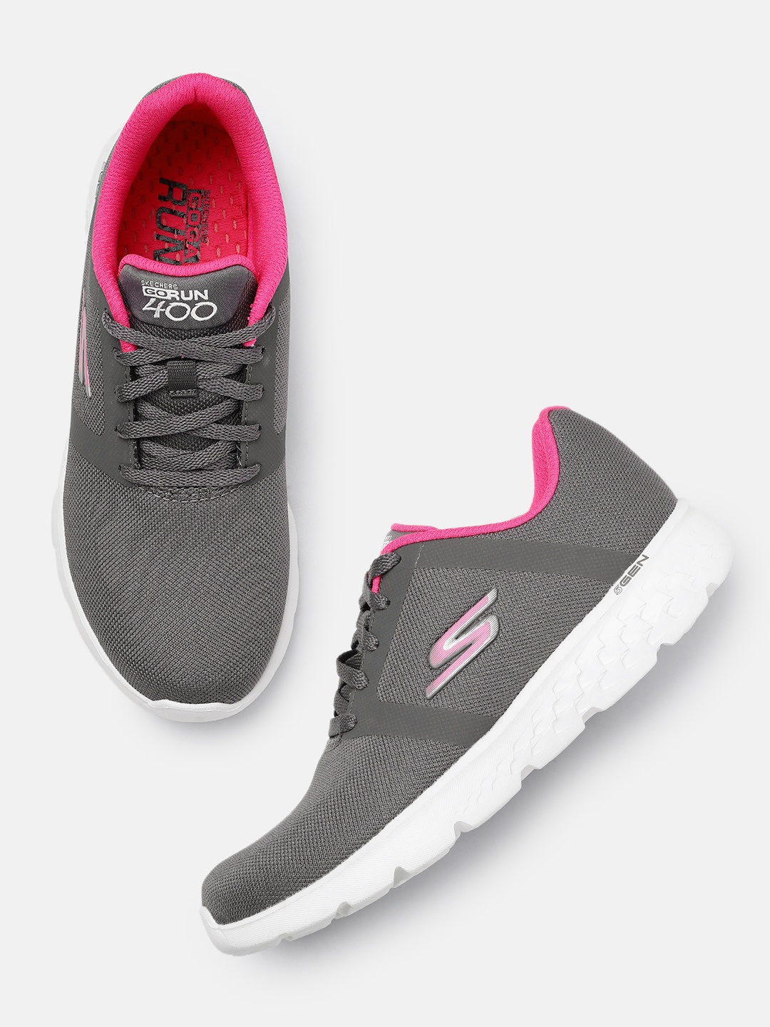

Skechers Women GO RUN 400 Mesh Running Shoes, Grey