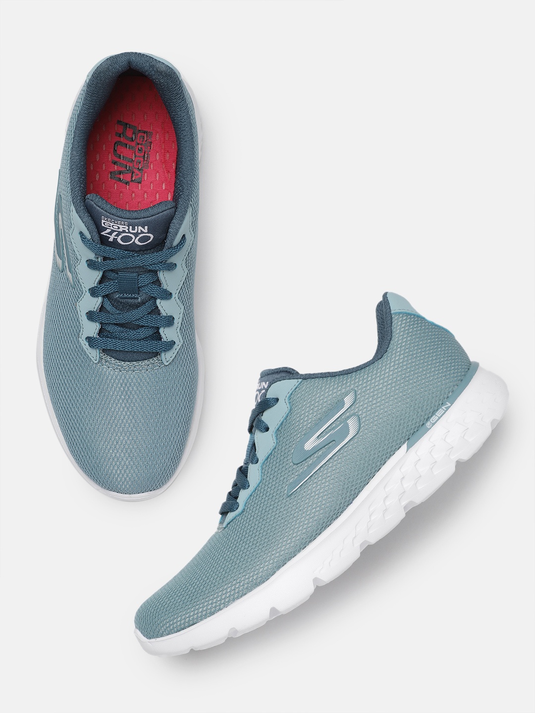 

Skechers Women Go Run 400 - Action Running Shoes, Teal