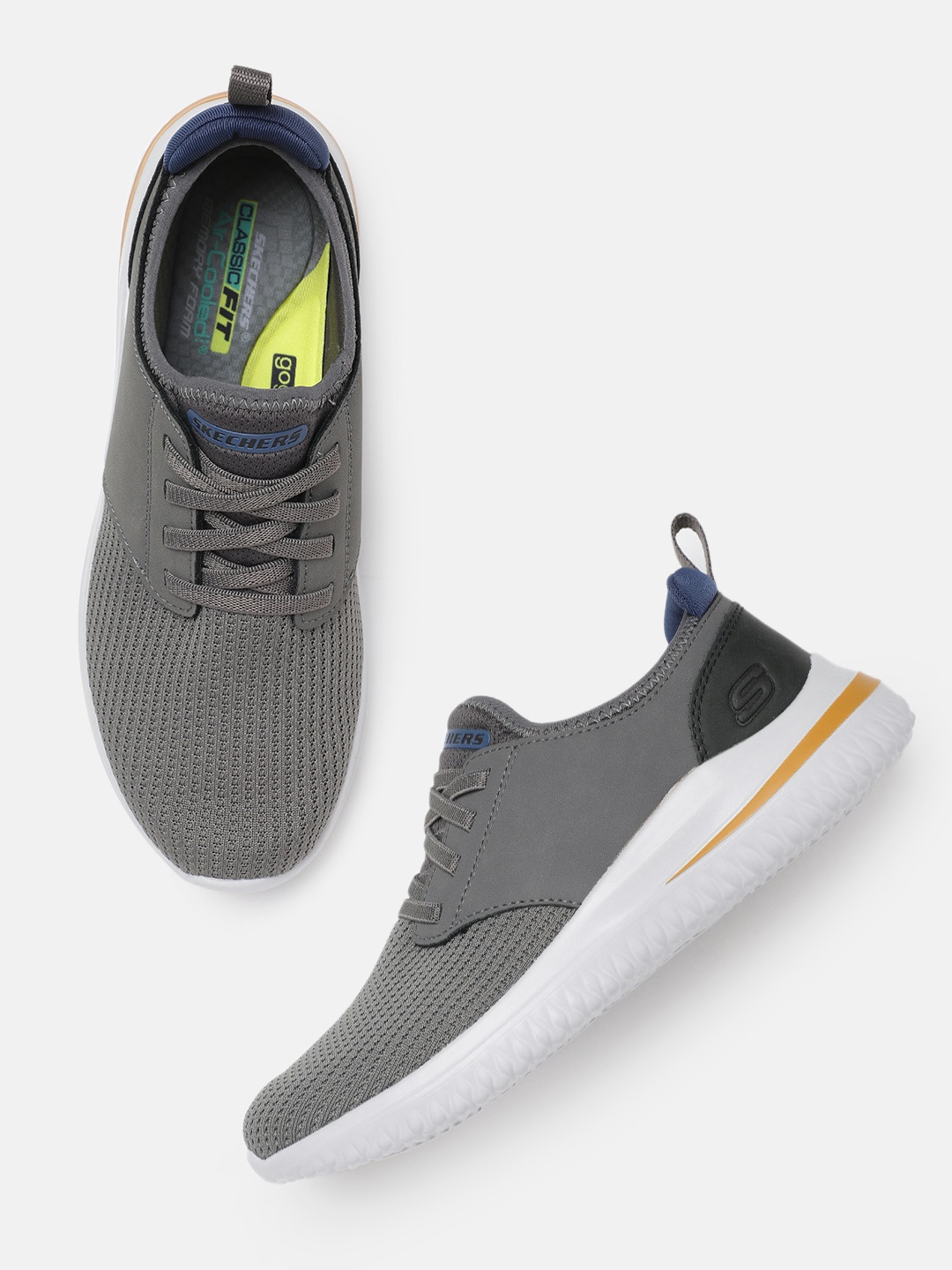 

Skechers Men Delson 3.0 Mooney Textured Sneakers, Grey