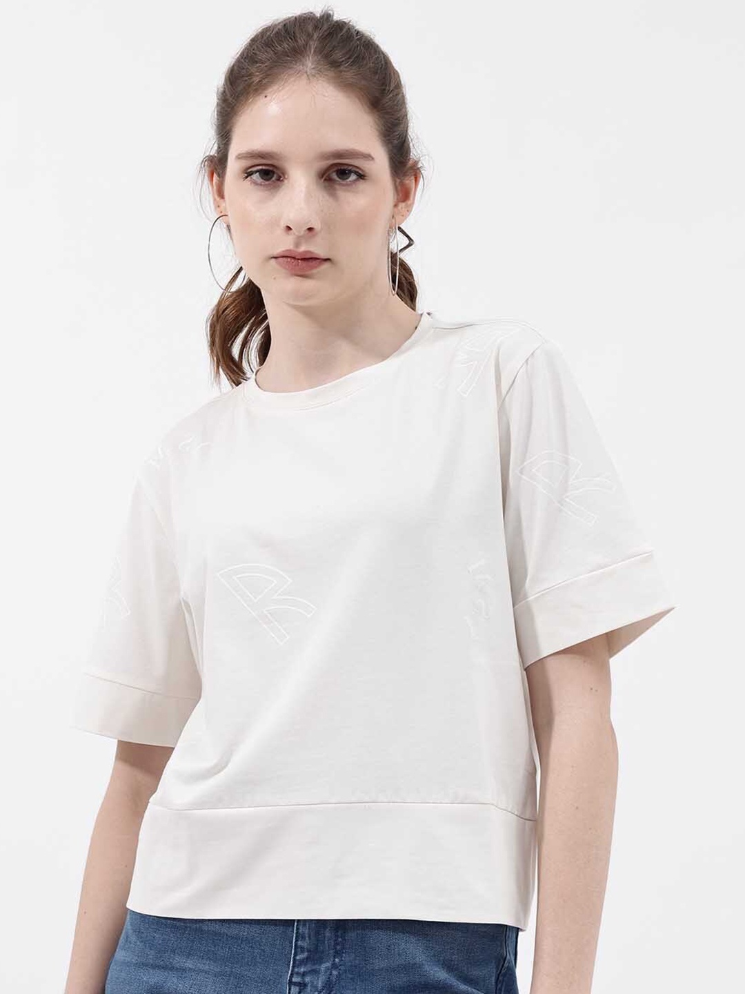 

RAREISM Round Neck Cotton T-shirt, Off white