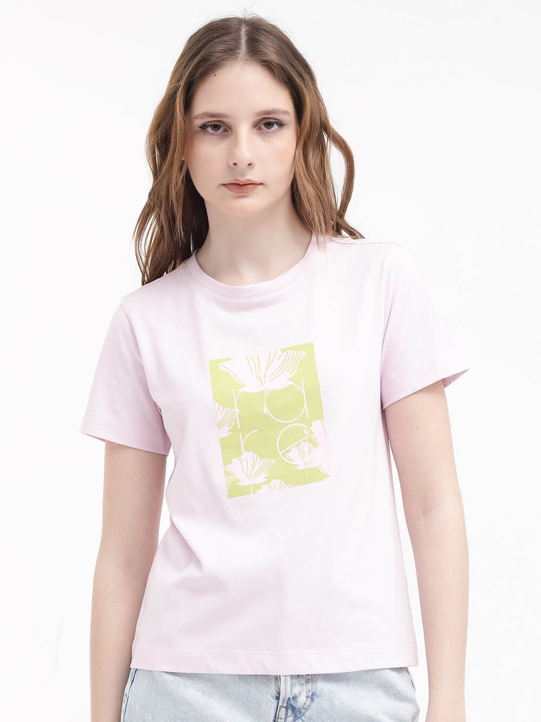 

RAREISM Graphic Printed Cotton T-shirt, Pink