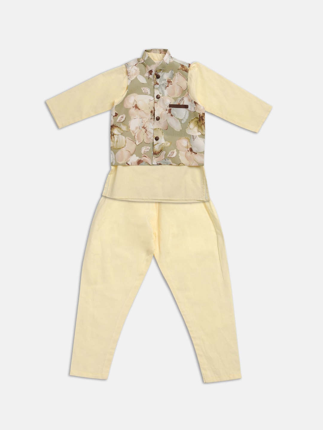 

Cute Couture Boys Regular Kurta with Pyjamas, Cream