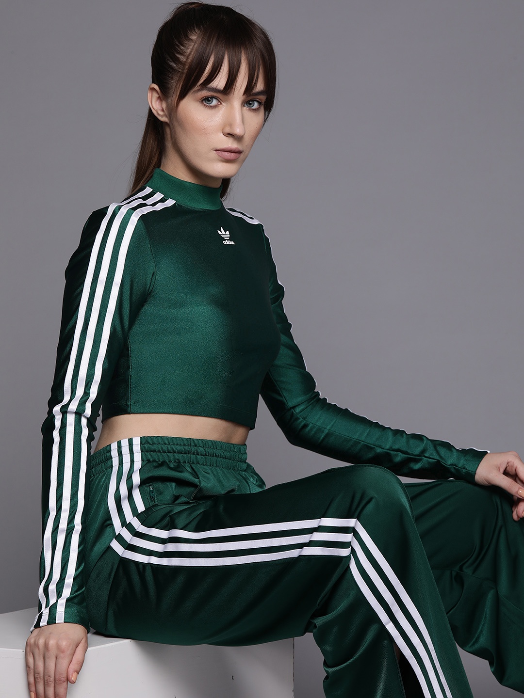 

ADIDAS Originals Side Striped High Neck T-shirt, Green