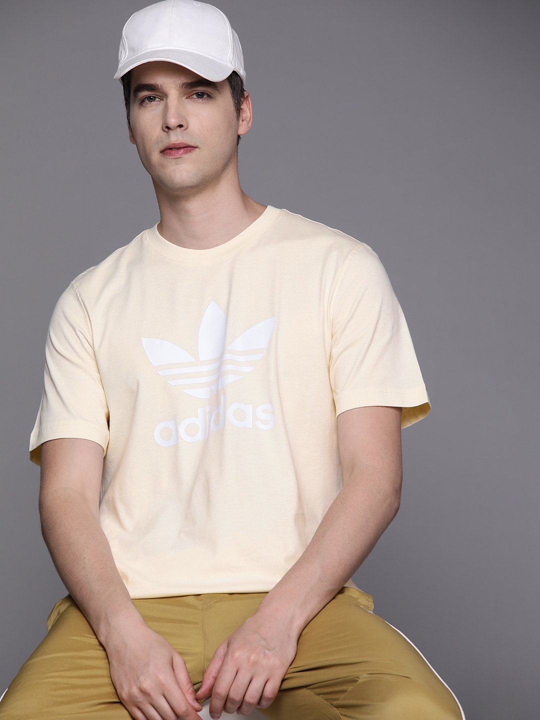 

ADIDAS Originals Pure Cotton Trefoil T-Shirt, Beige