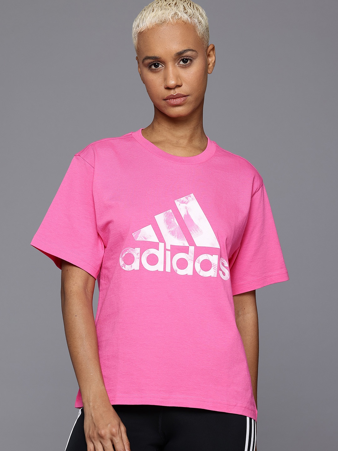 

ADIDAS All Over Print Pure Cotton T-shirt, Pink