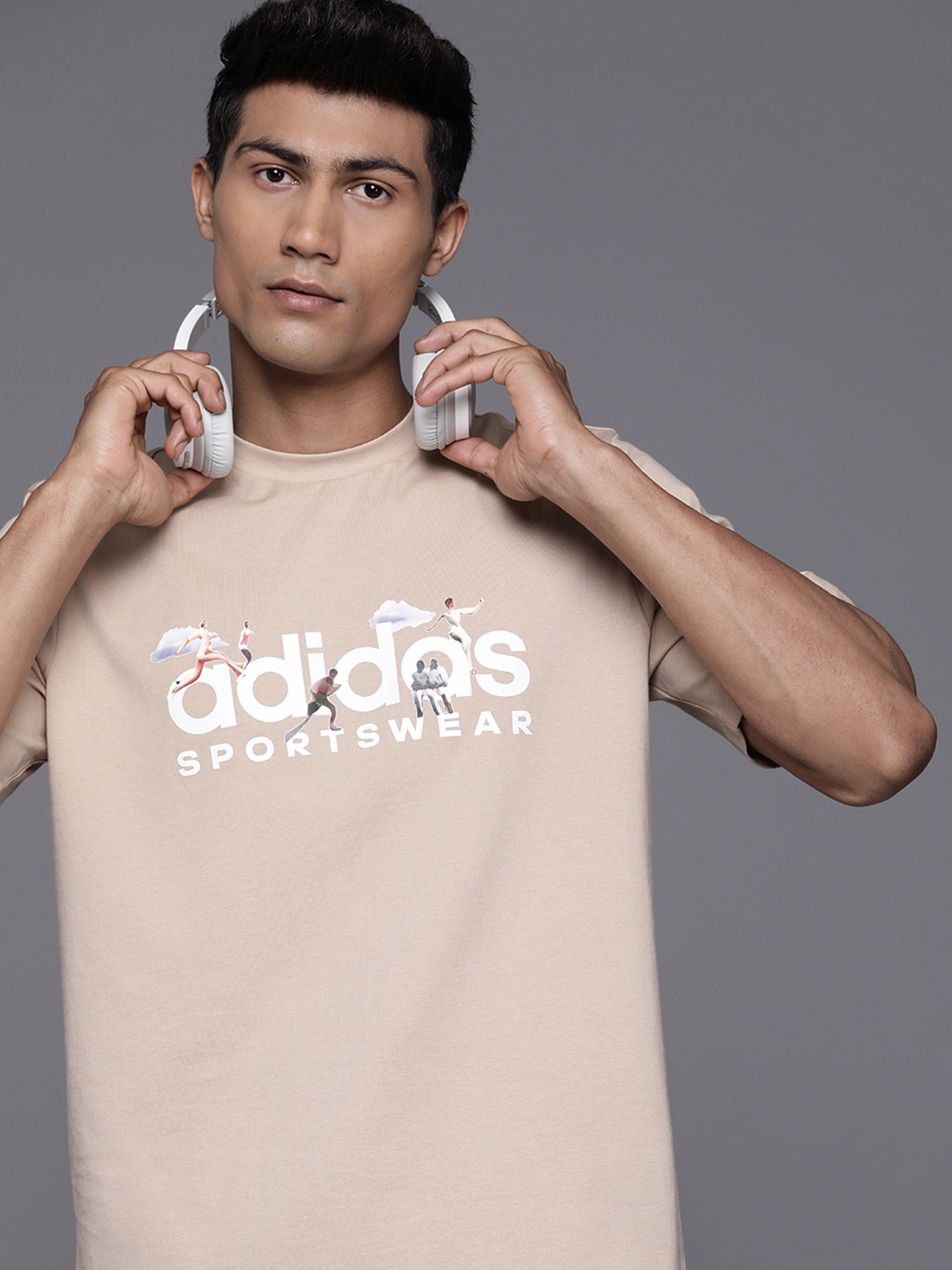 

ADIDAS Landscape Sportswear Printed T-shirt, Beige