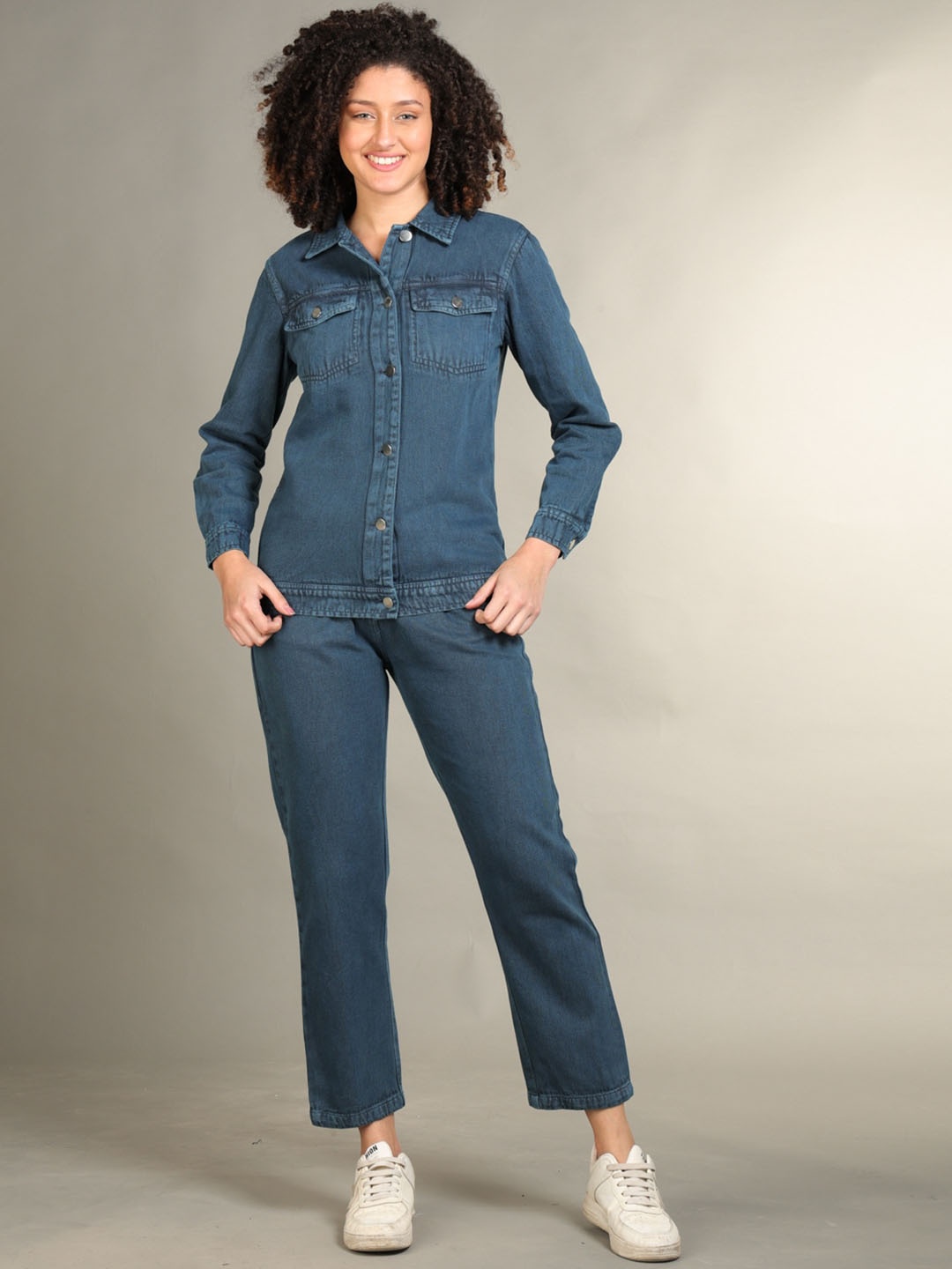 

The Roadster Lifestyle Co. Blue Jacket With Trousers