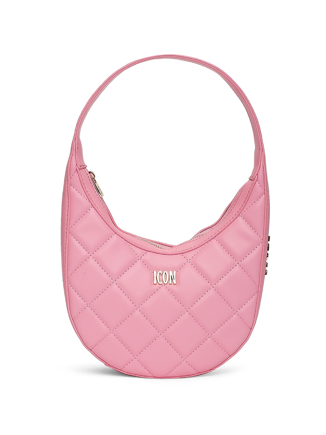 

Icon Quilted Baguette Hobo Bag, Pink