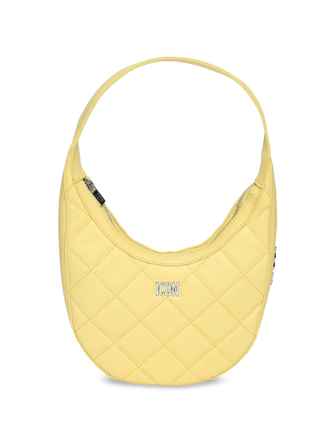 

Icon Quilted Baguette Hobo Bag, Yellow