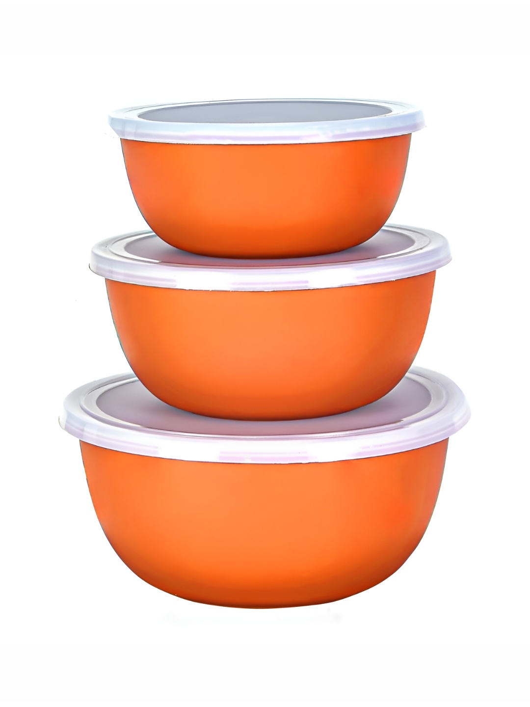 

Zaib Orange & White Stainless Steel Microwave Safe Food Container