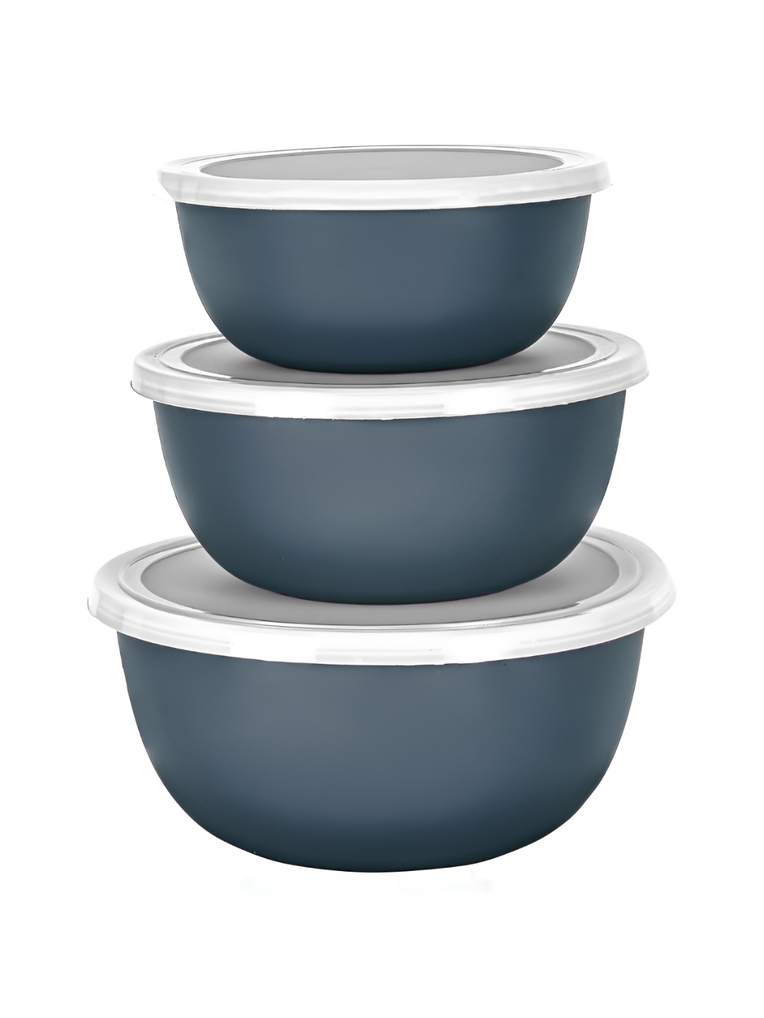 

Zaib Navy Blue 3 Pieces Stainless Steel Food Storage Container With Lid