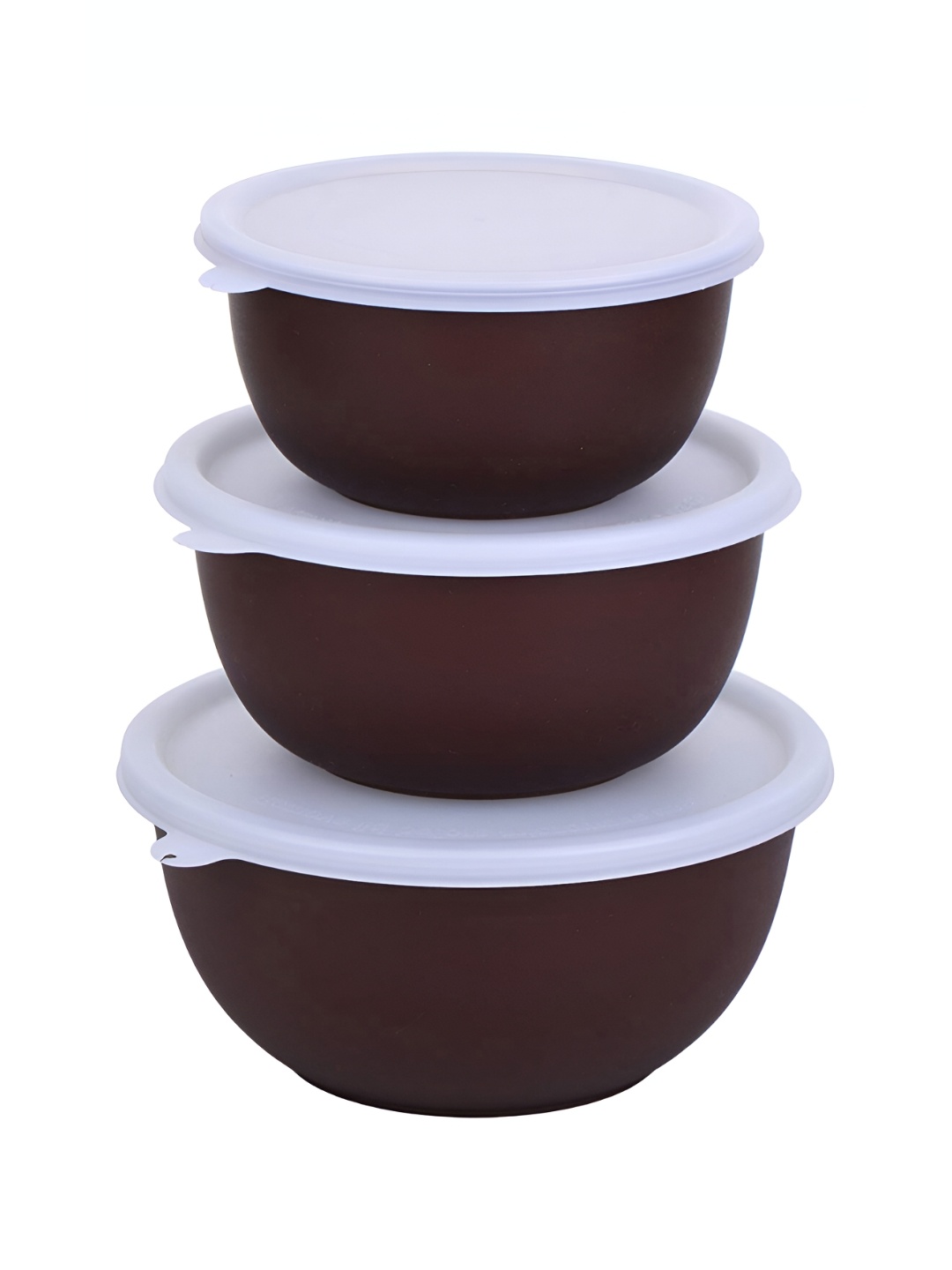 

Zaib Coffee Brown & White Stainless Steel Microwave Safe Food Container