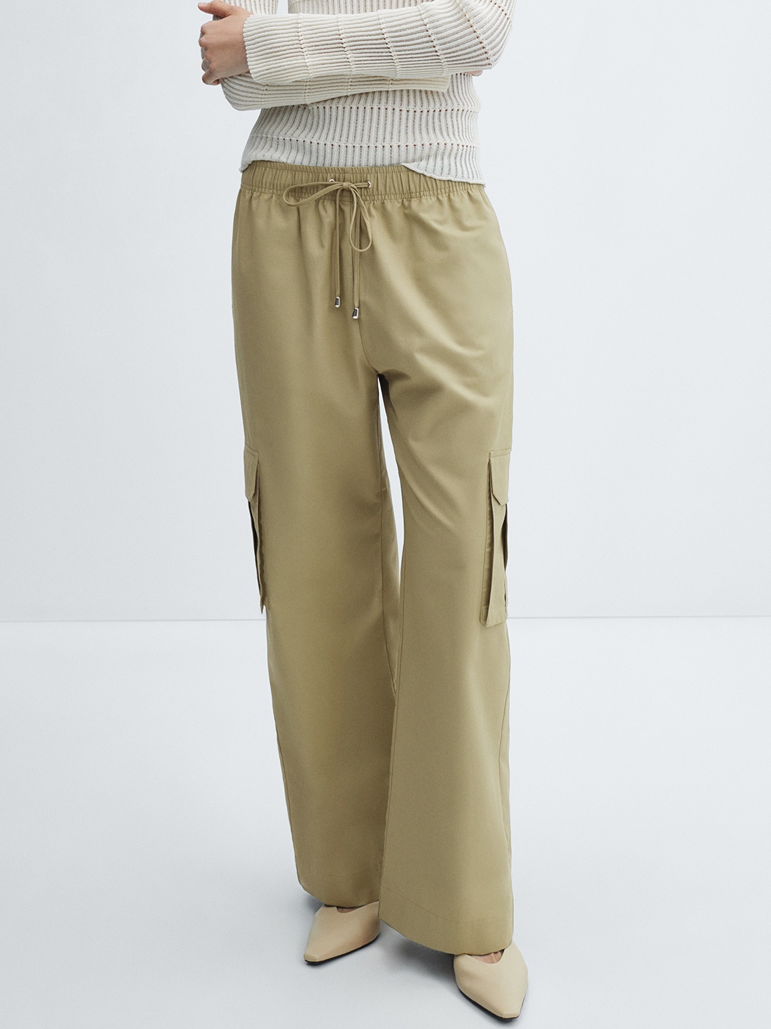 

MANGO Cargos Trousers, Beige