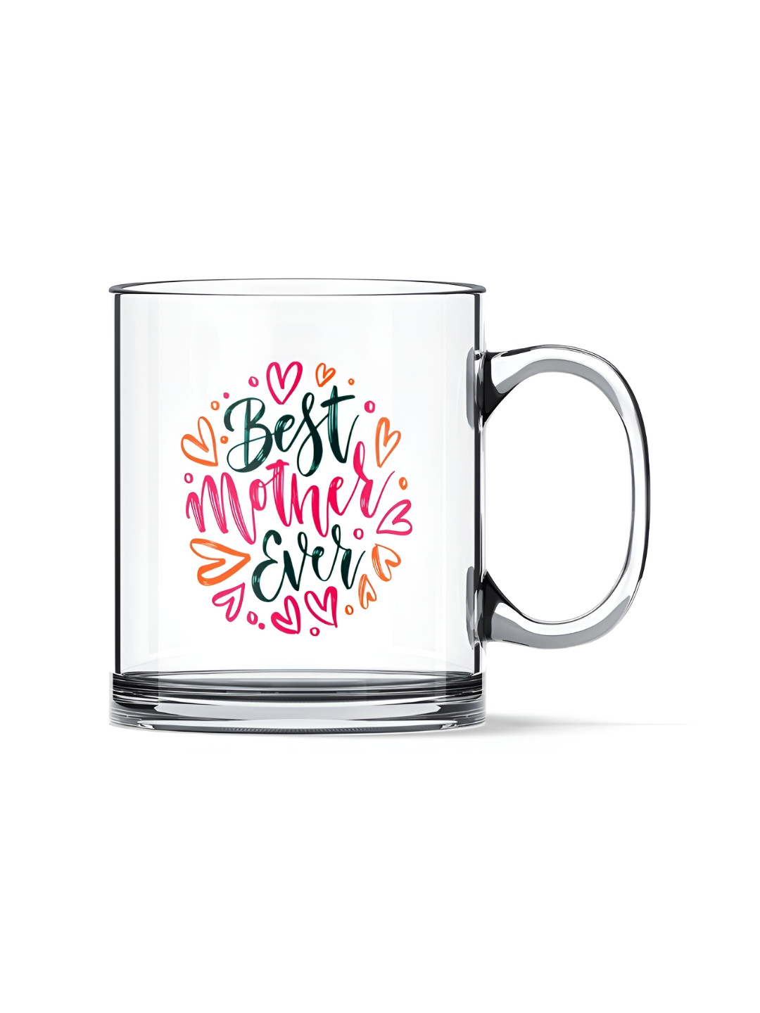 

Gift Arcadia Transparent & Pink Printed Glass Glossy Mugs 330 ml