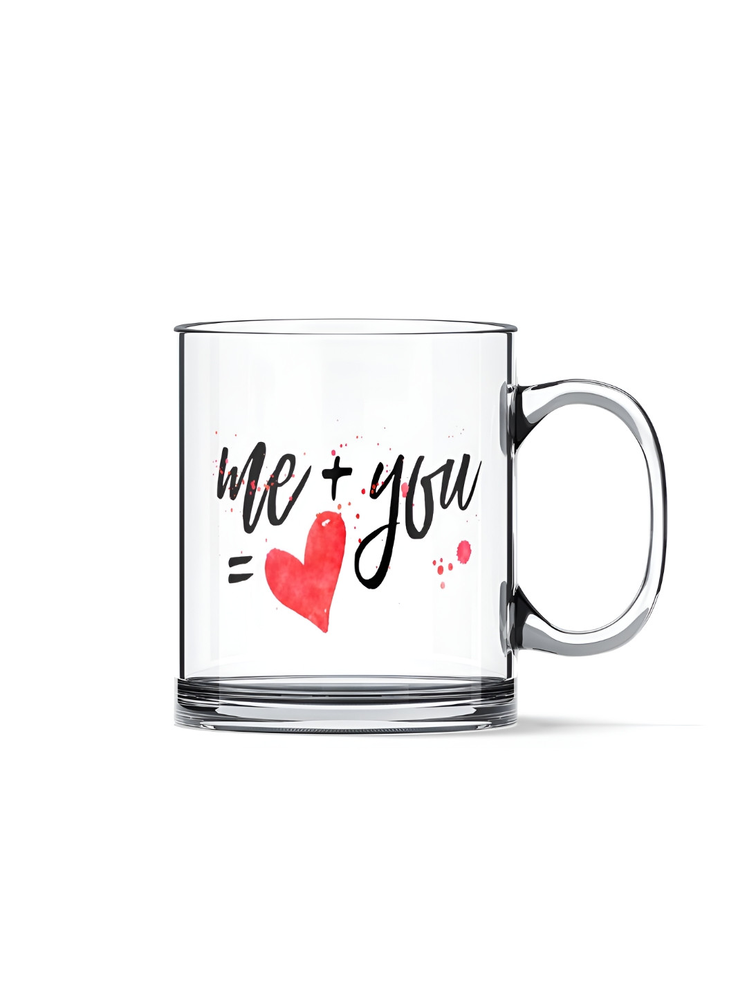 

Gift Arcadia Transparent & Black Printed Glass Glossy Mugs 330 ml