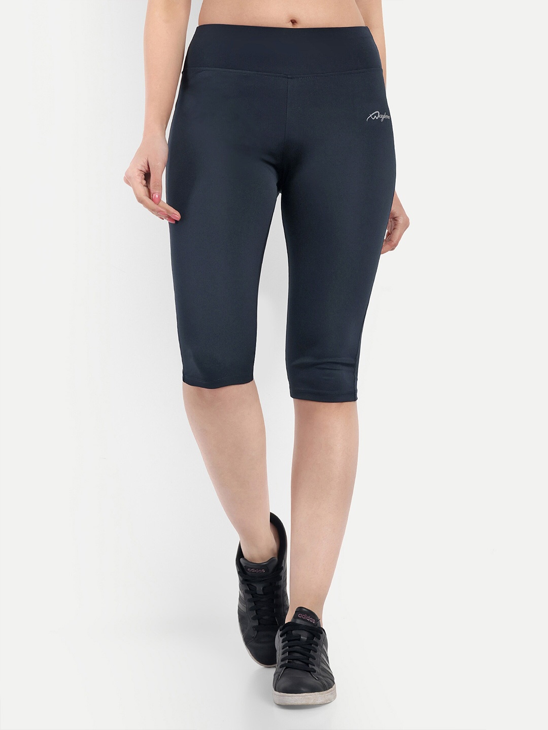 

WAYLENE Women Solid Capris, Navy blue