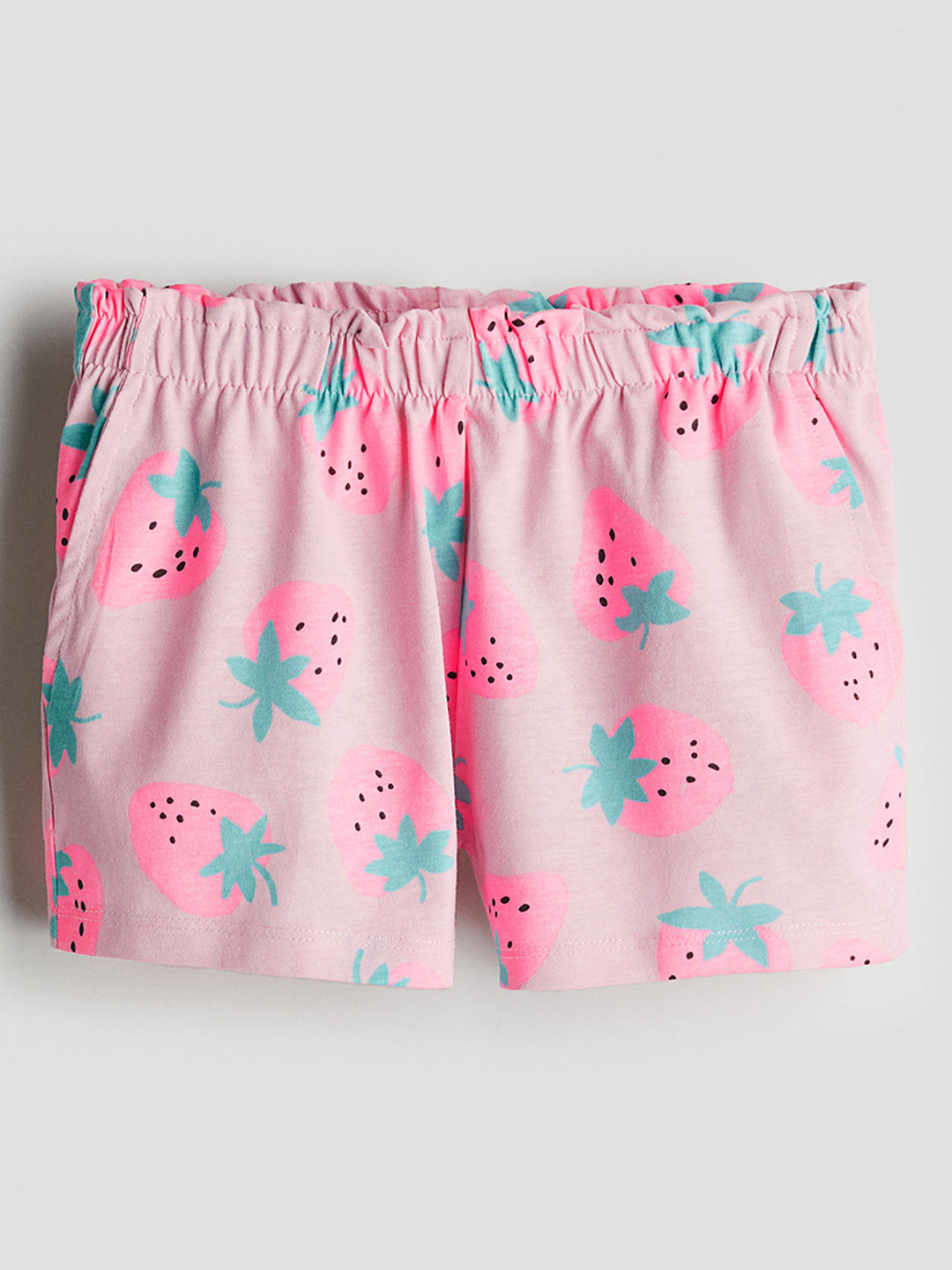 

H&M Girls Patterned Paper Bag Shorts, Pink
