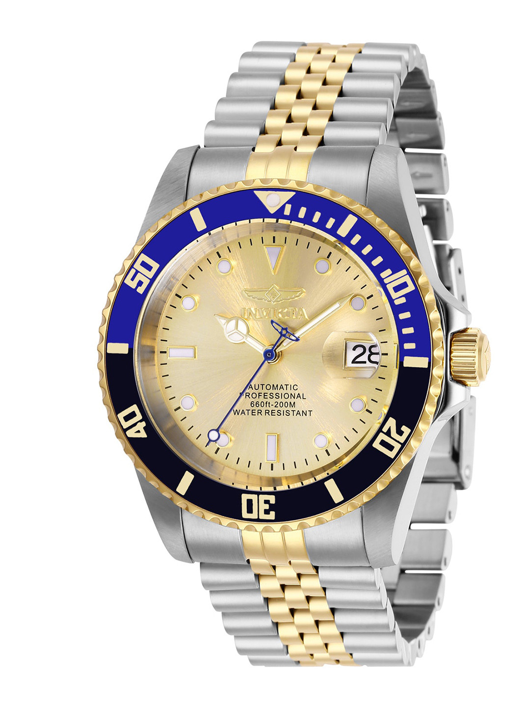 

Invicta Men Pro Diver Gold Dial Automatic Analog Watch 29181, Silver
