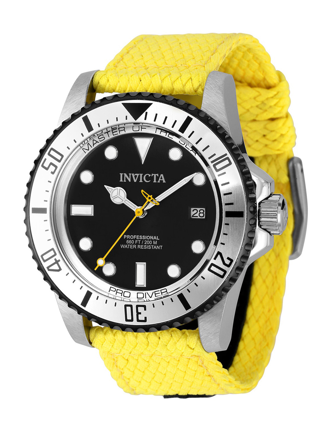 

Invicta Men Pro Diver Black Dial Automatic Analog Watch 37410, Yellow
