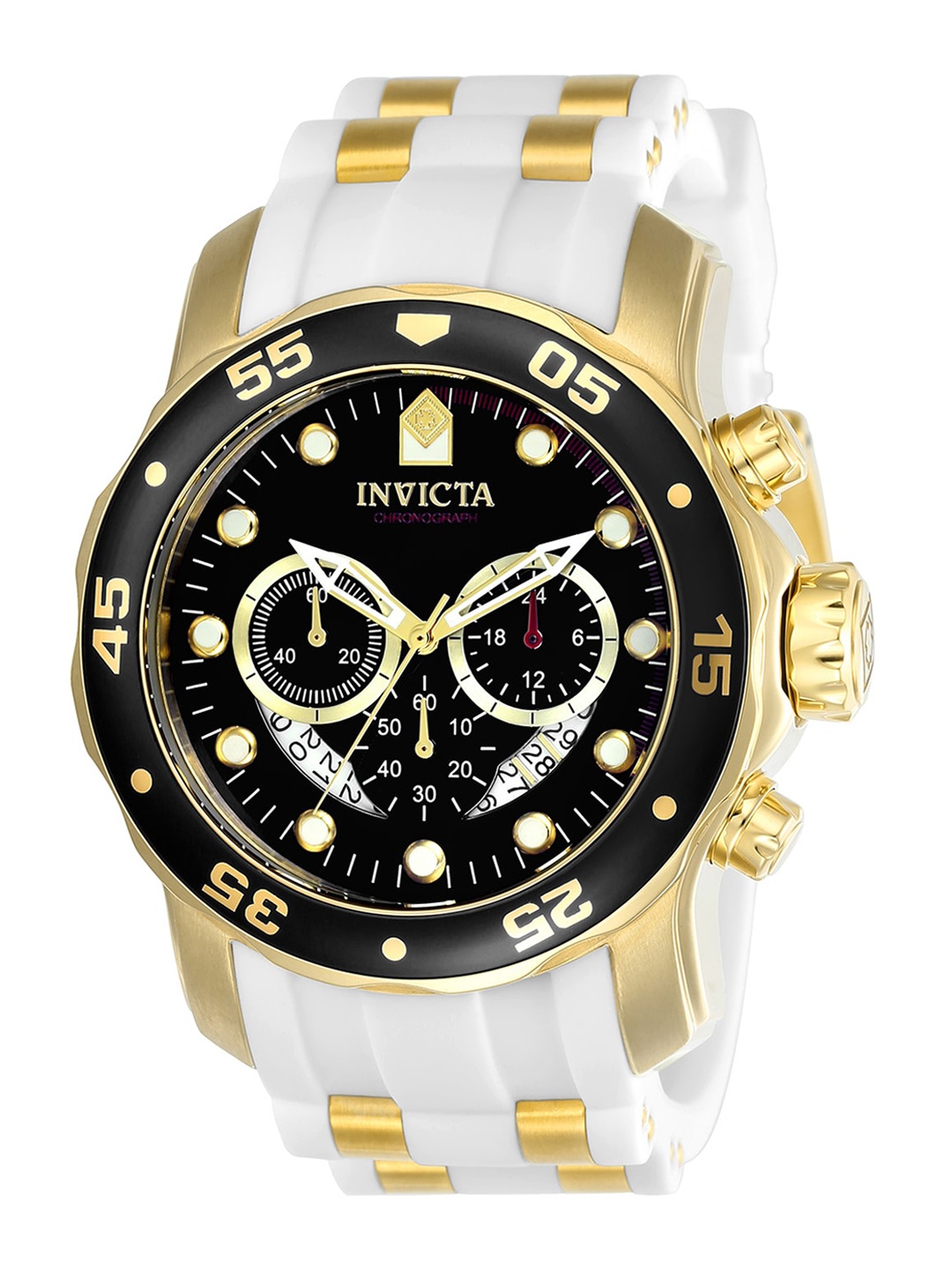 

Invicta Men Pro Diver Black Dial Chronograph Quartz Analog Watch 20289, White