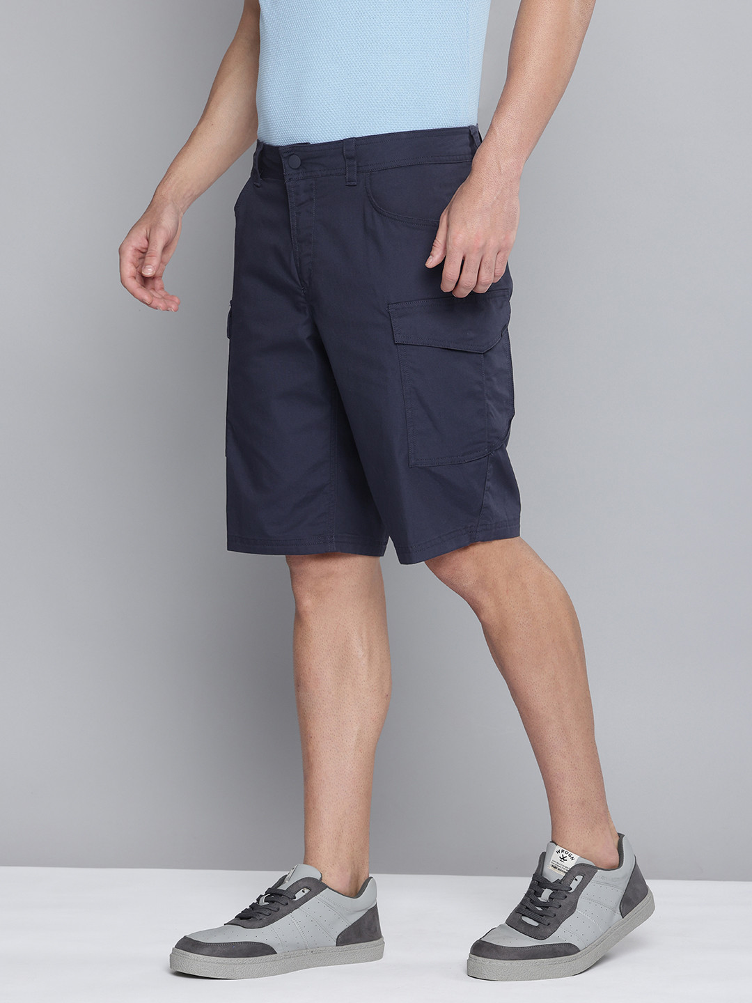 

Quechua By Decathlon Men Cotton Cargo Shorts, Blue