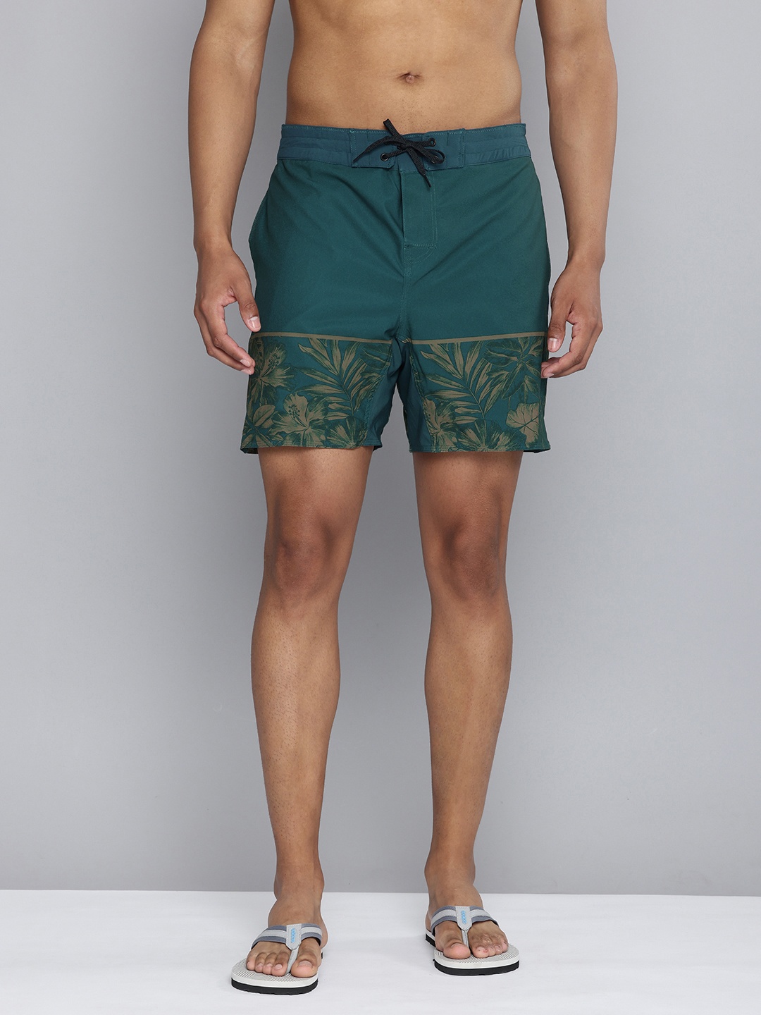 OLAIAN By Decathlon Men Floral Printed Surfing Shorts, Teal