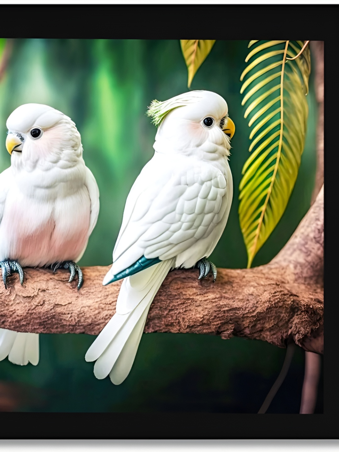 

DecorTwist White Framed Poster Love Birds Wall Art