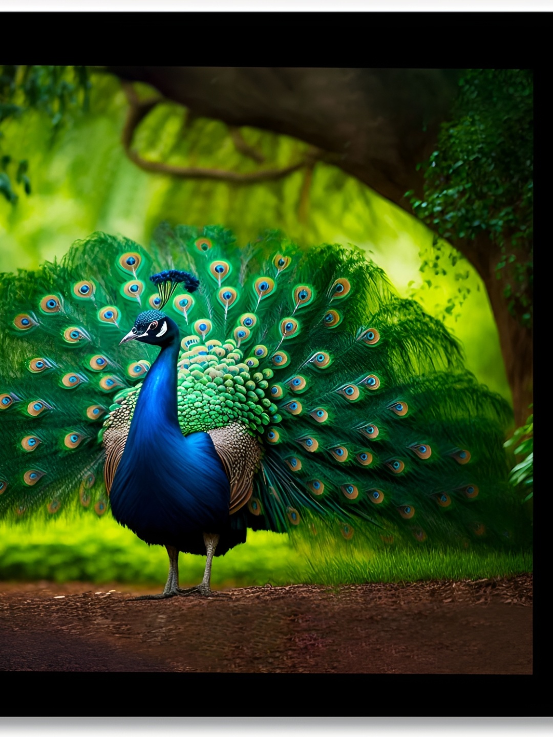 

DecorTwist Green & Black Framed Poster Peacock Wall Arts