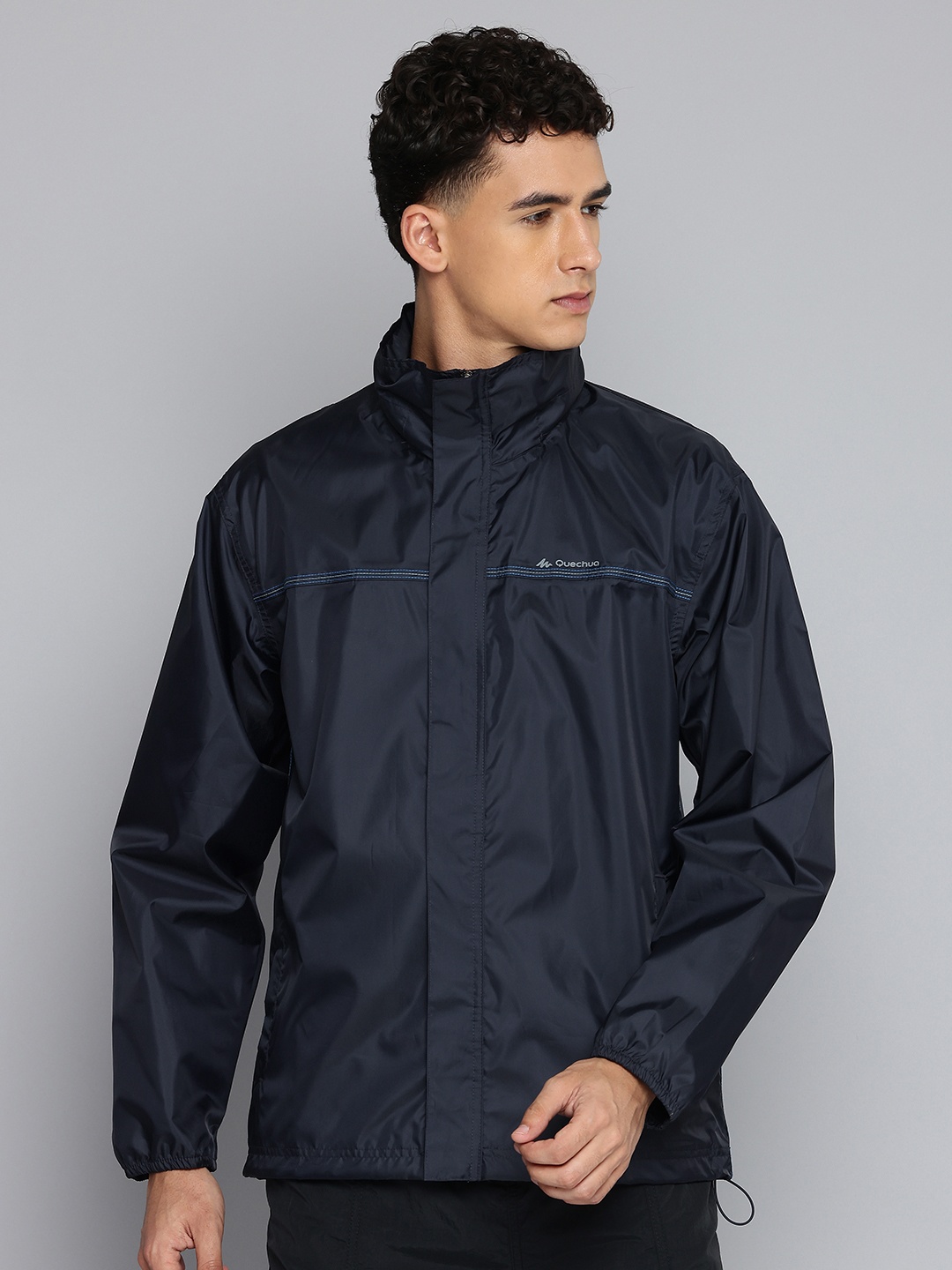 

Quechua By Decathlon Men Navy Blue Full Zip Compact Waterproof Rain Jacket