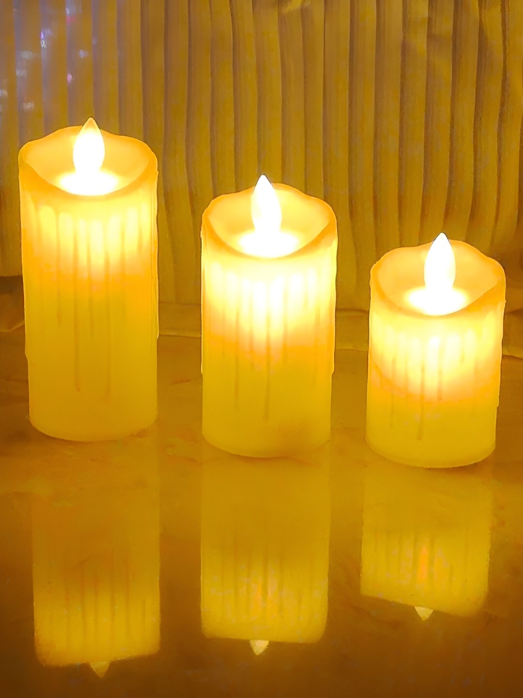 

DecorTwist Pack of 3 Battery Operated Flameless Artificial Candles, White