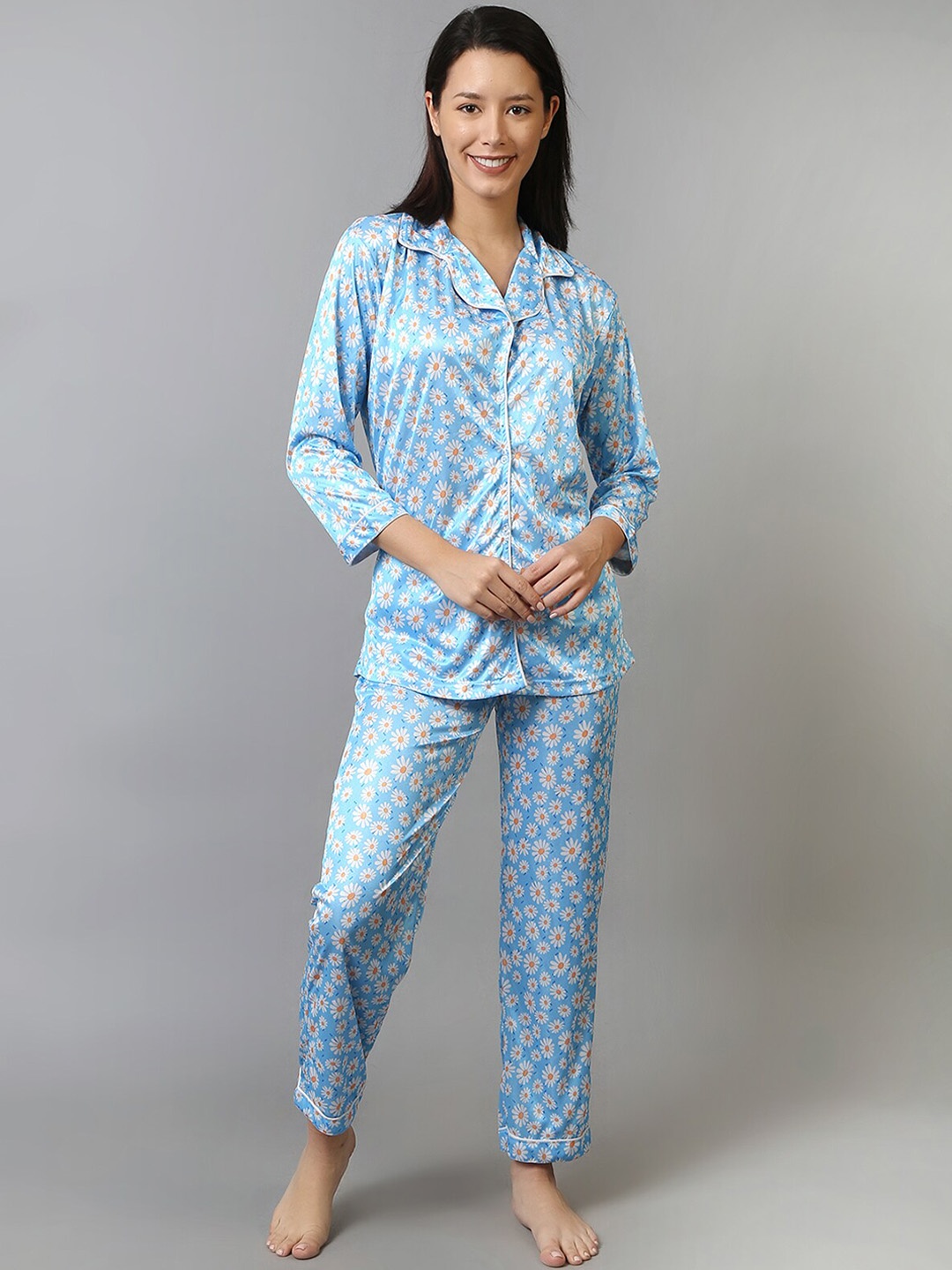 

Xivir Women Printed Night suit, Blue