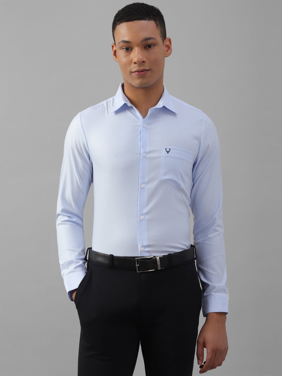 

Allen Solly Slim Fit Spread Collar Long Sleeves Cotton Formal Shirt, Blue