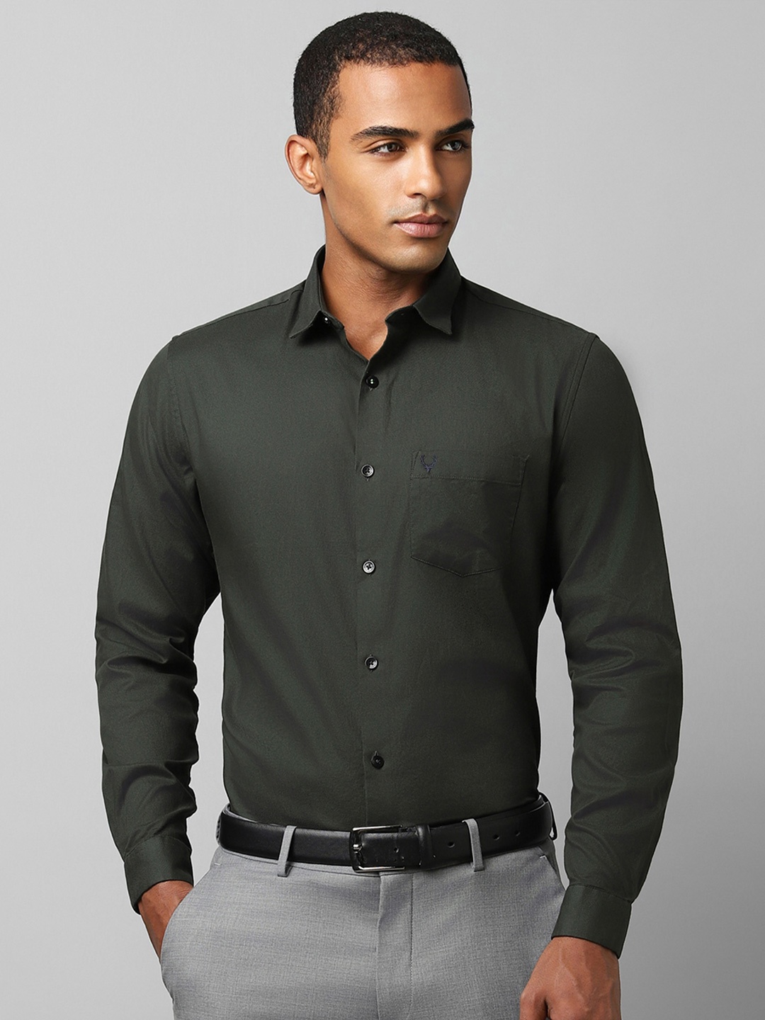 

Allen Solly Slim Fit Opaque Formal Shirt, Olive