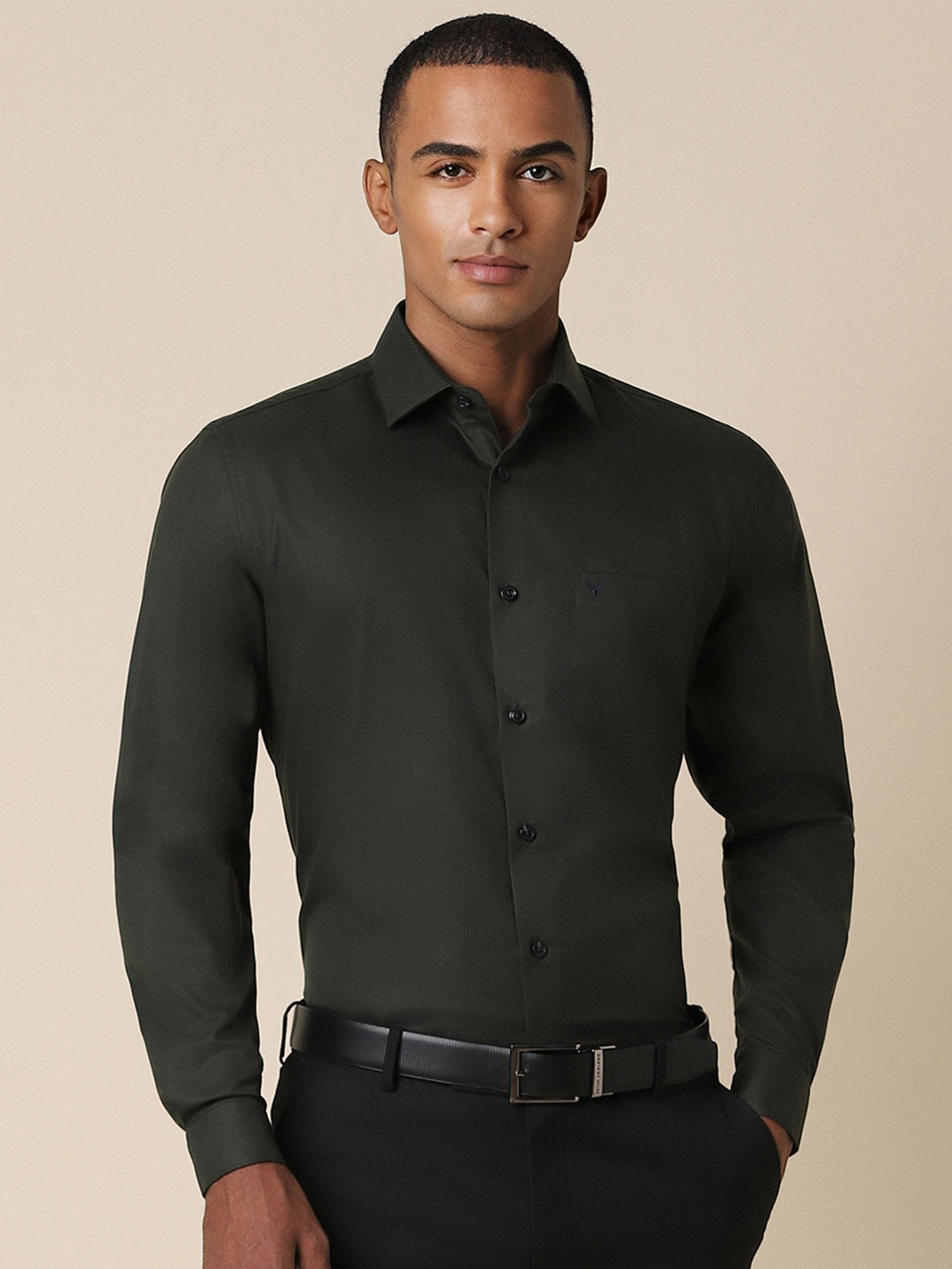 

Allen Solly Slim Fit Opaque Formal Shirt, Green