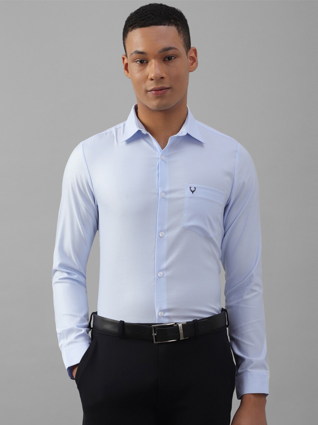 

Allen Solly Slim Fit Spread Collar Long Sleeves Cotton Formal Shirt, Blue