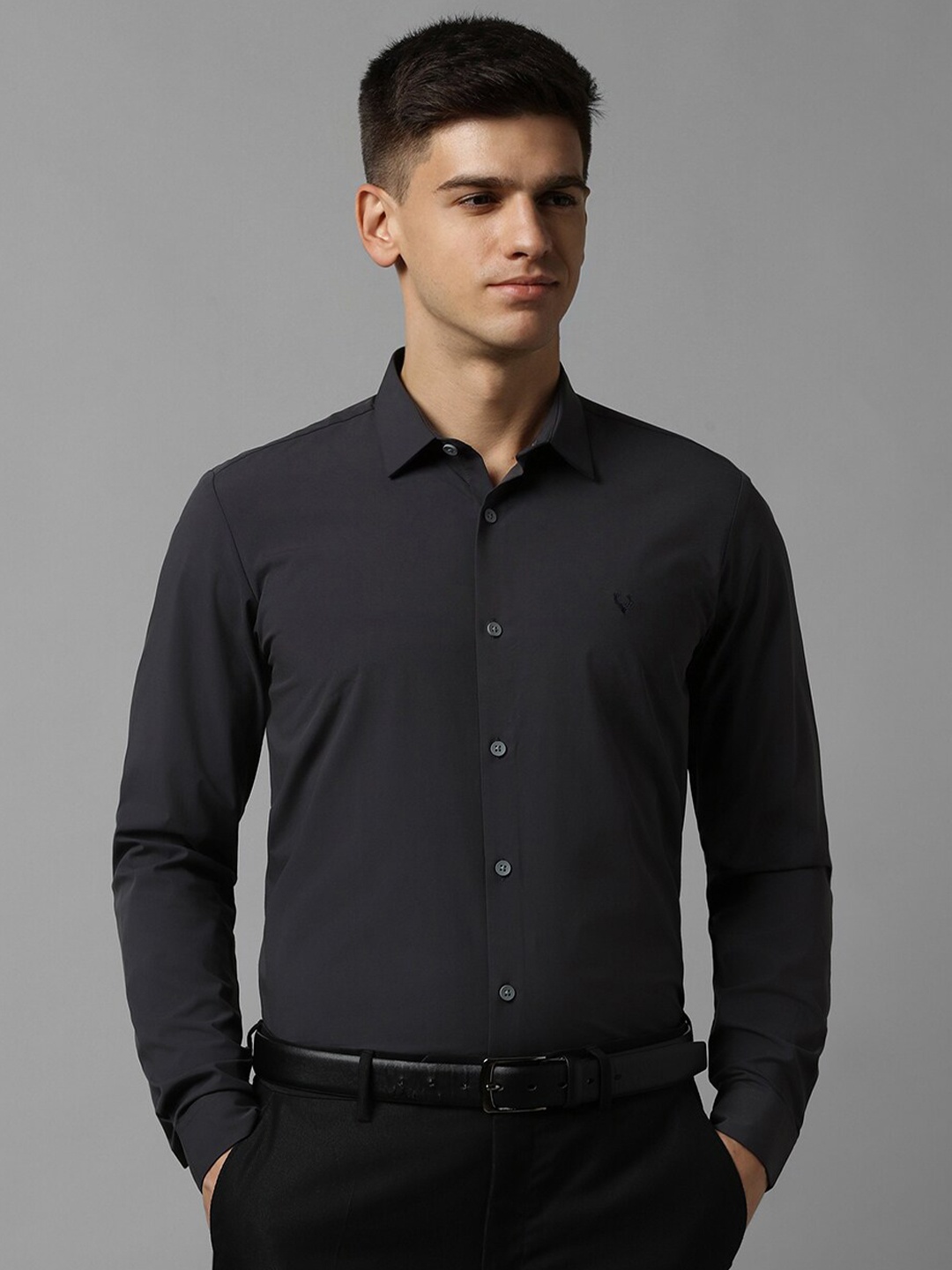 

Allen Solly Slim Fit Spread Collar Long Sleeves Formal Shirt, Grey