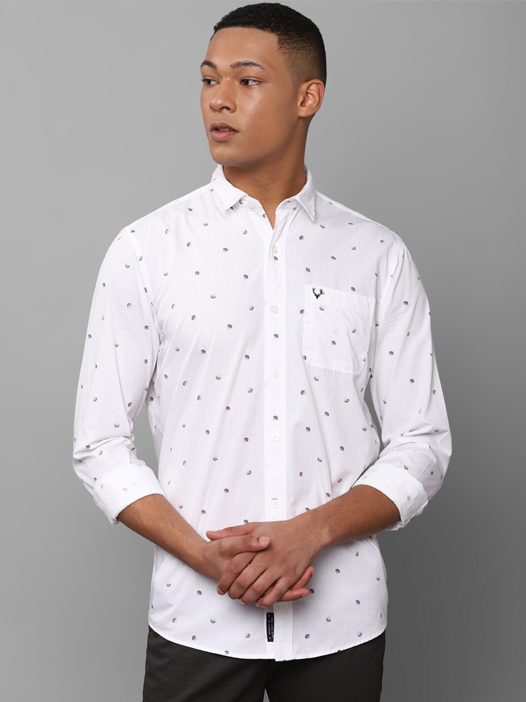 

Allen Solly Micro Ditsy Printed Pure Cotton Casual Shirt, White