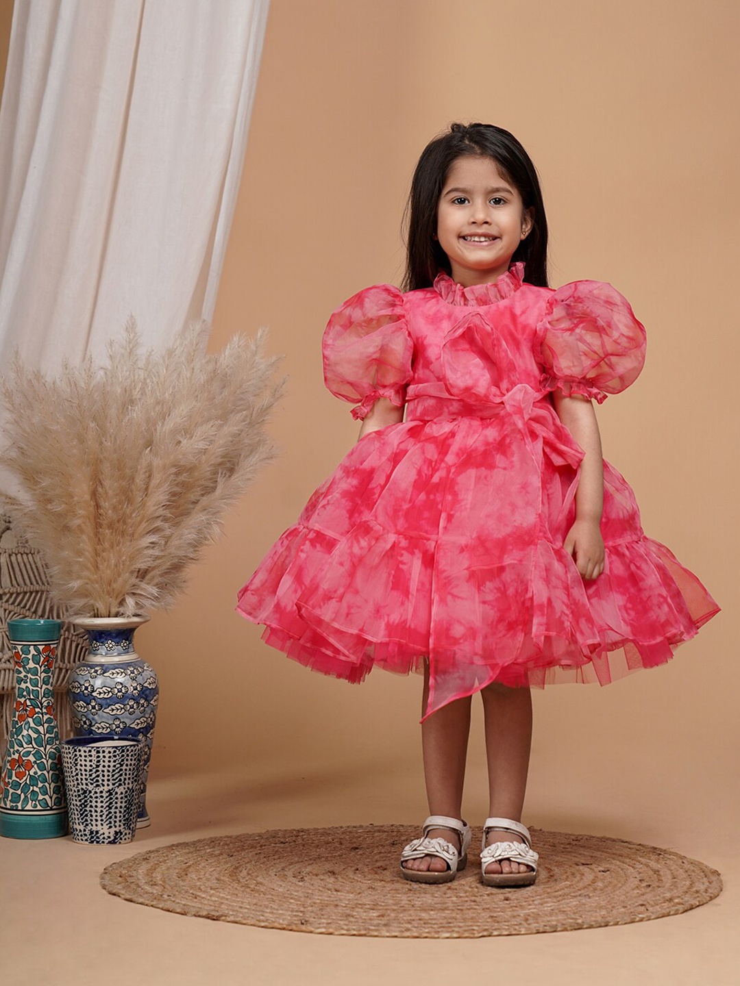 

UNBIND Floral Print Fit & Flare Dress, Pink