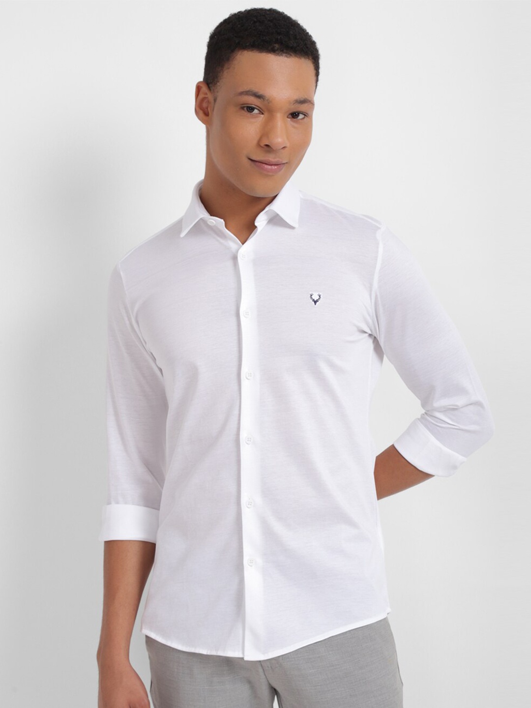

Allen Solly Spread Collar Slim Fit Pure Cotton Casual Shirt, White