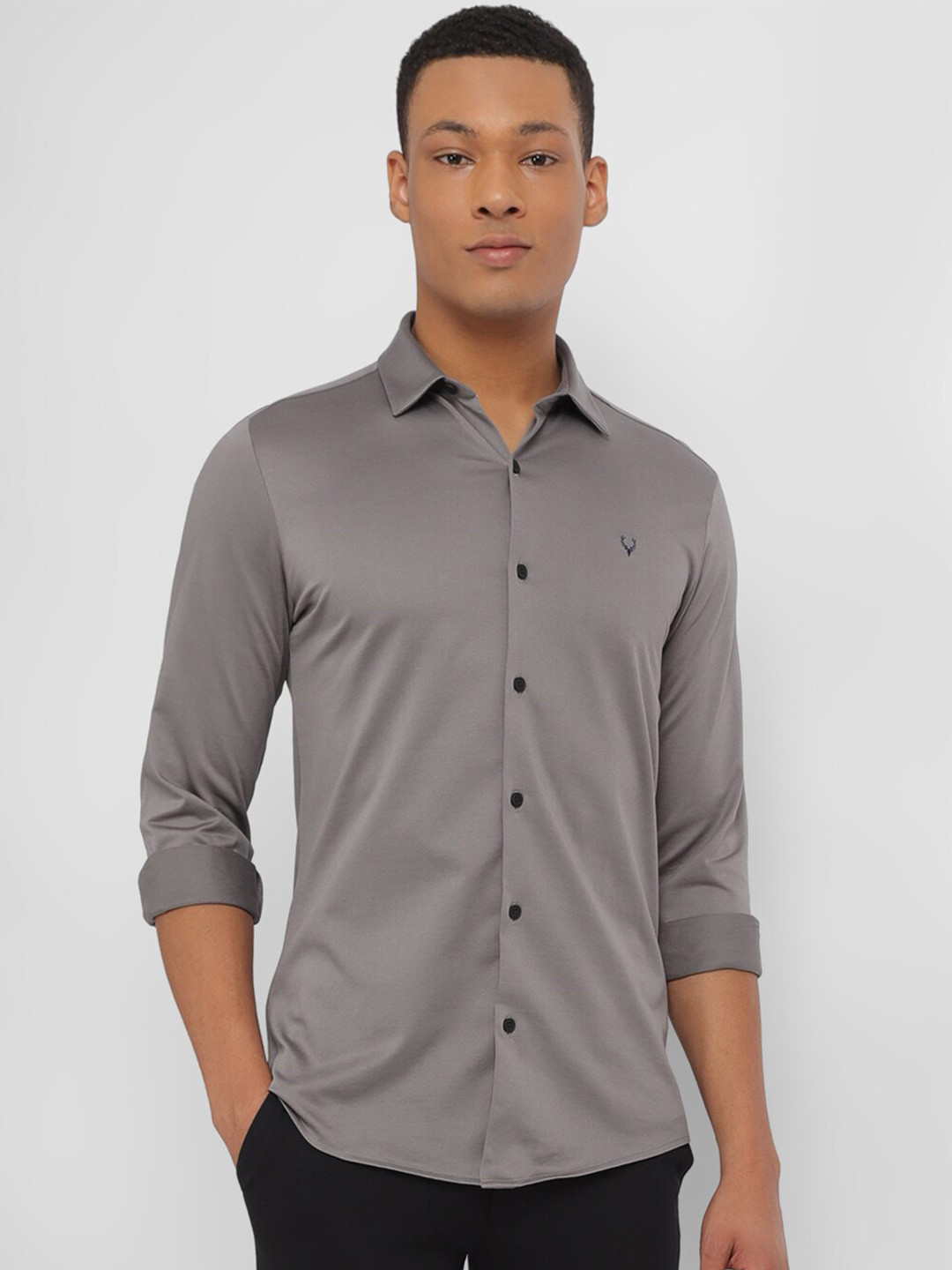 

Allen Solly Spread Collar Slim Fit Casual Shirt, Grey
