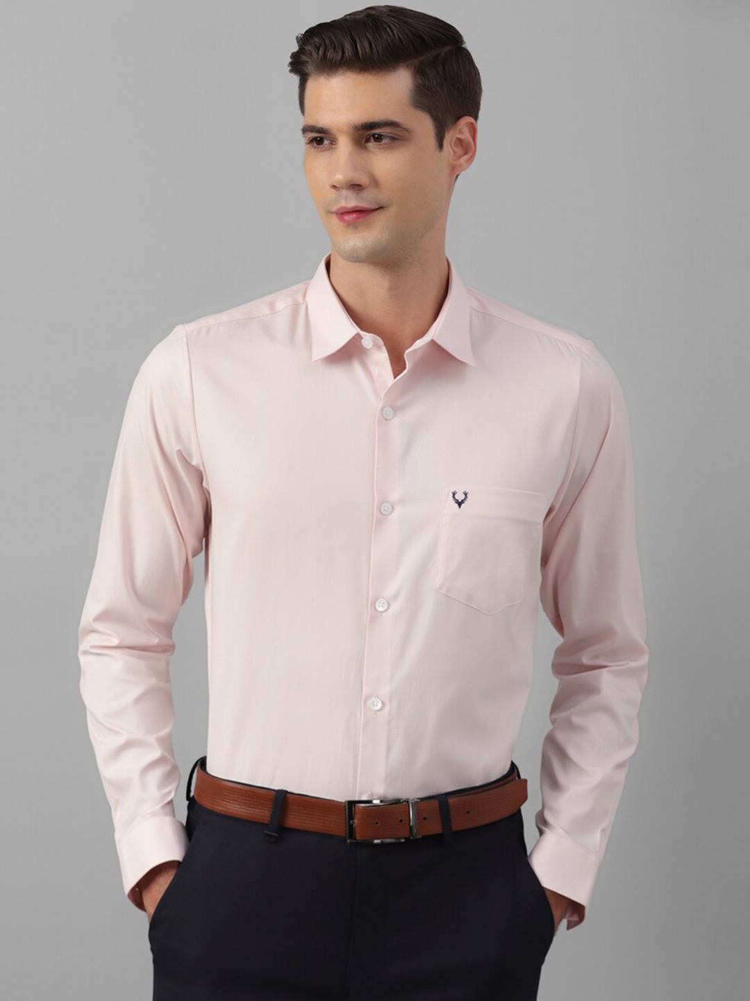 

Allen Solly Spread Collar Slim Fit Pure Cotton Formal Shirt, Pink