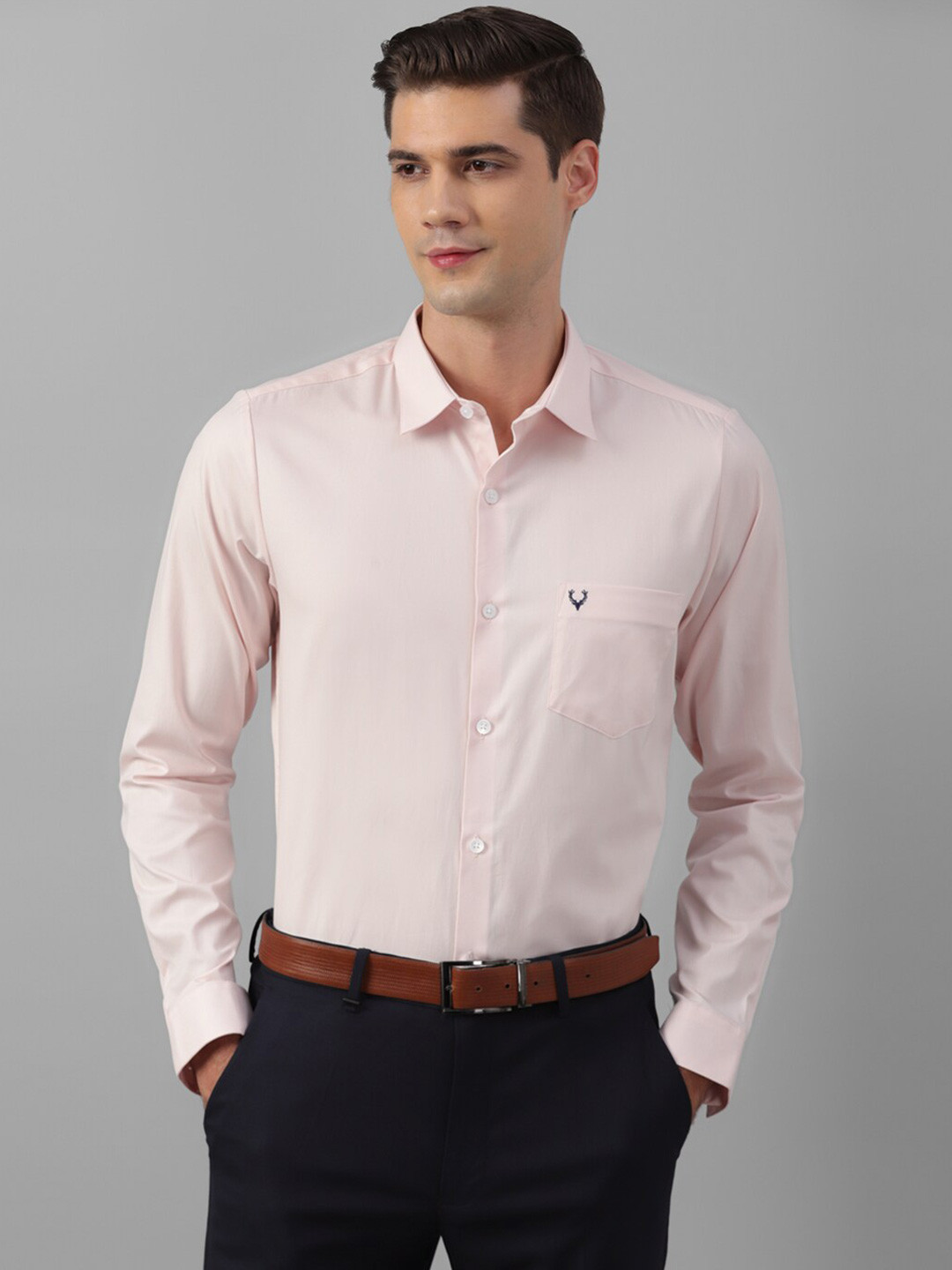 

Allen Solly Spread Collar Slim Fit Pure Cotton Formal Shirt, Pink