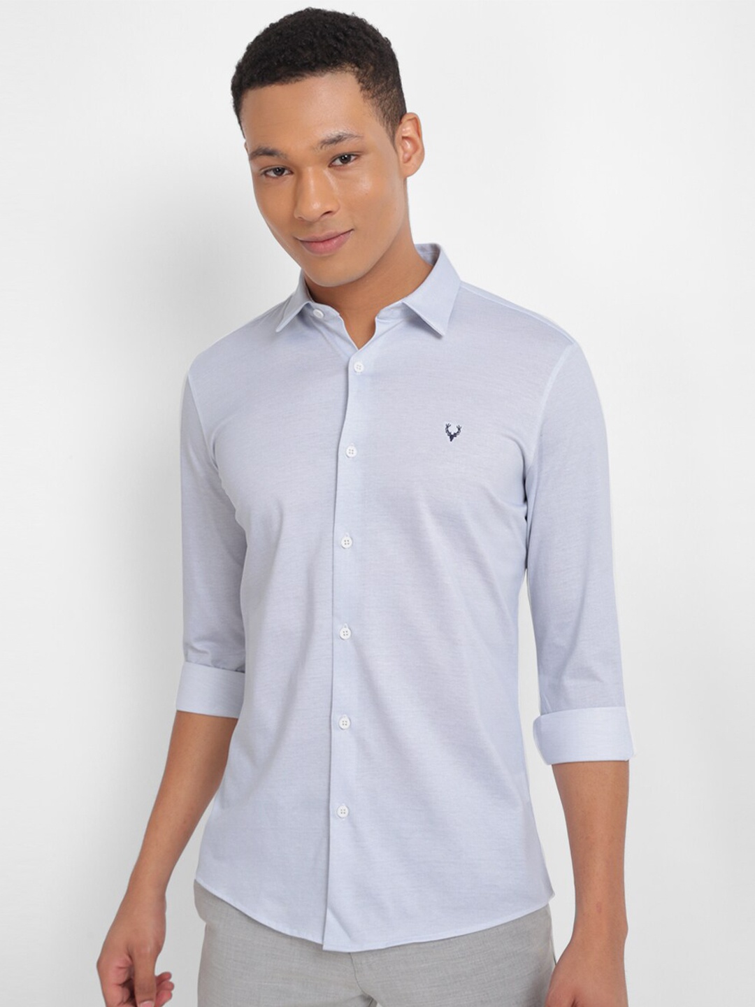 

Allen Solly Spread Collar Slim Fit Pure Cotton Casual Shirt, Blue