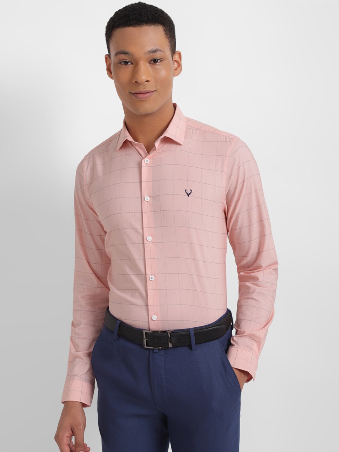 

Allen Solly Windowpane Checked Formal Shirt, Pink