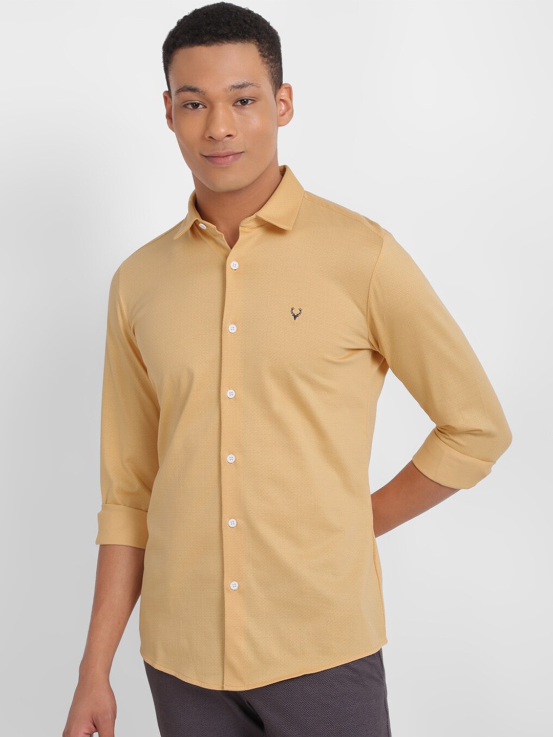 

Allen Solly Micro Ditsy Printed Slim Fit Pure Cotton Casual Shirt, Orange