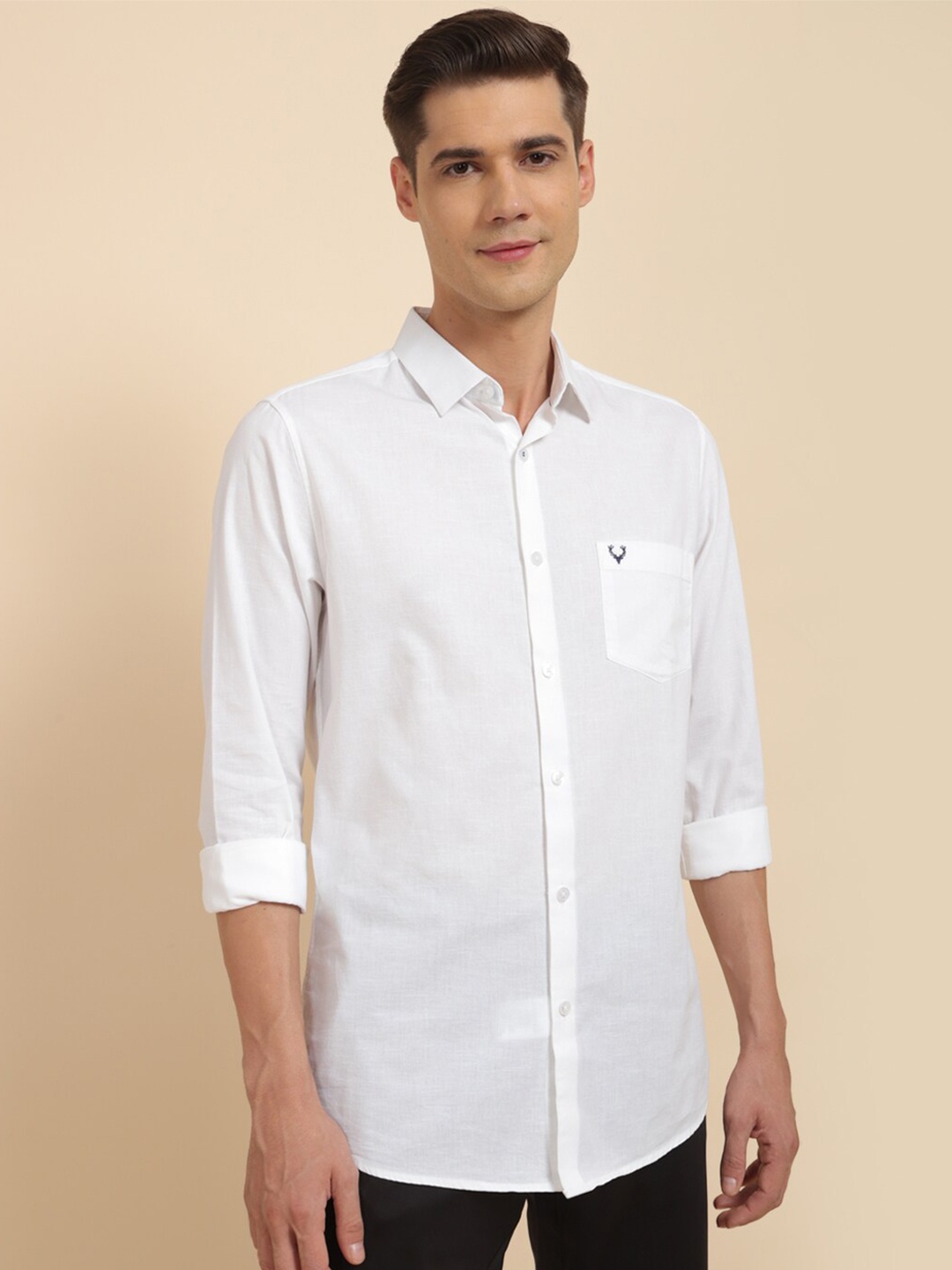 

Allen Solly Spread Collar Slim Fit Pure Cotton Casual Shirt, White