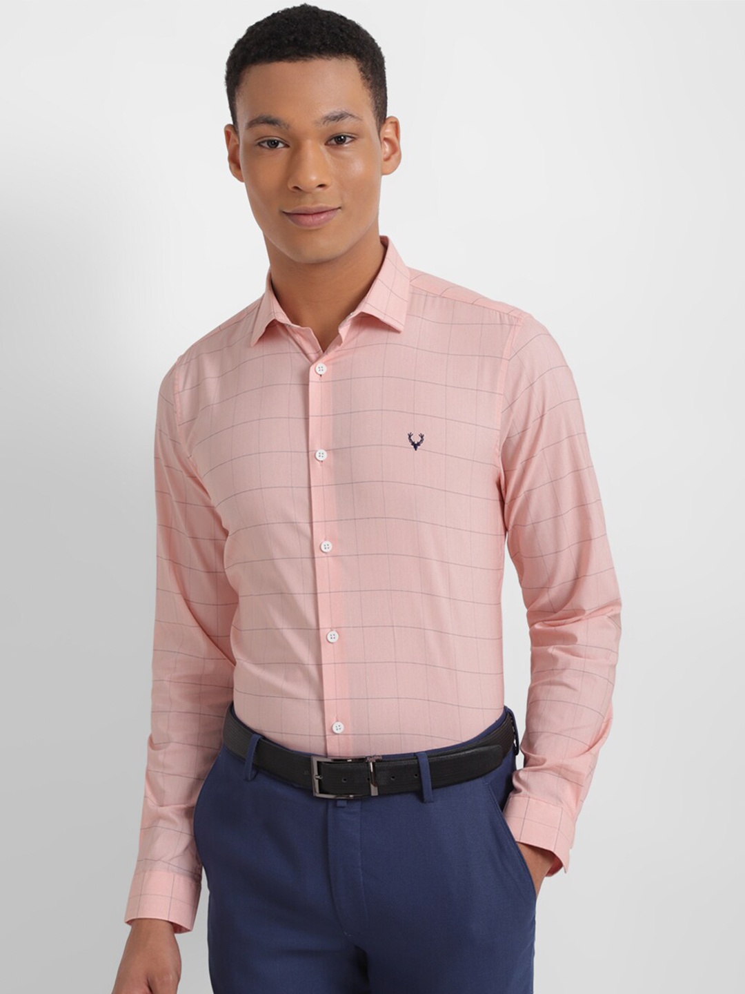 

Allen Solly Windowpane Checked Formal Shirt, Pink