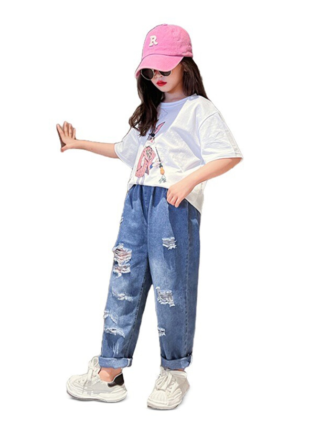 

StyleCast x Revolte Girls Printed T-shirt with Trousers, White
